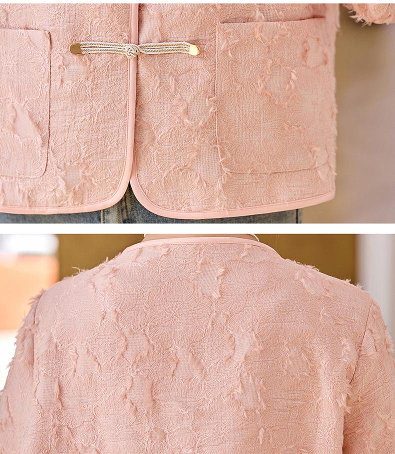 2025 Spring/Autumn Women's Chinese Frog Button Jacquard Fashion Coat RS2807