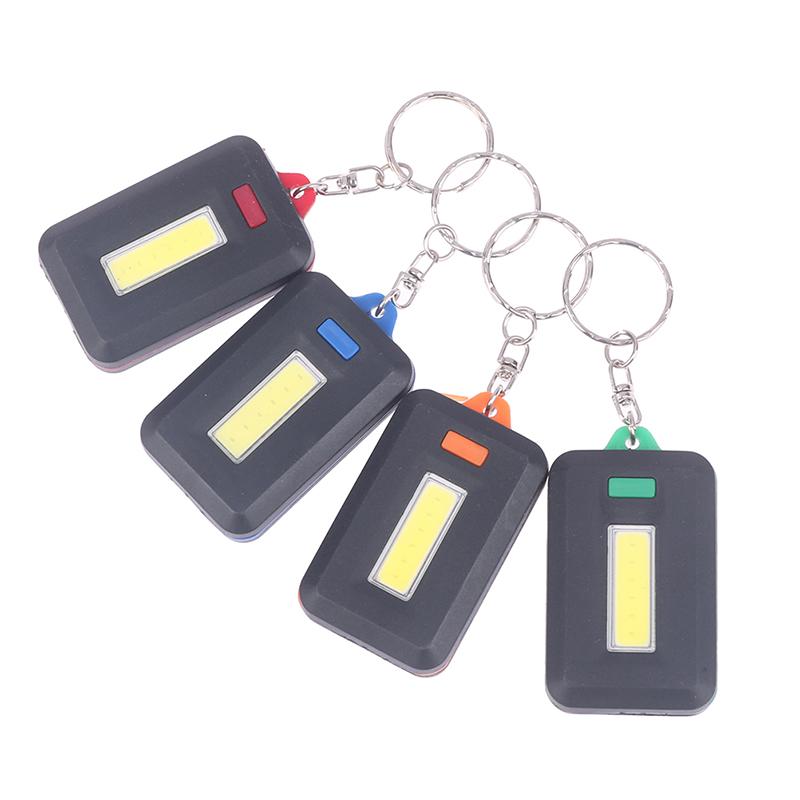 1Pcs Portable Mini Cob Led Keychain Flashlight Key Chain Torch Light Lamp