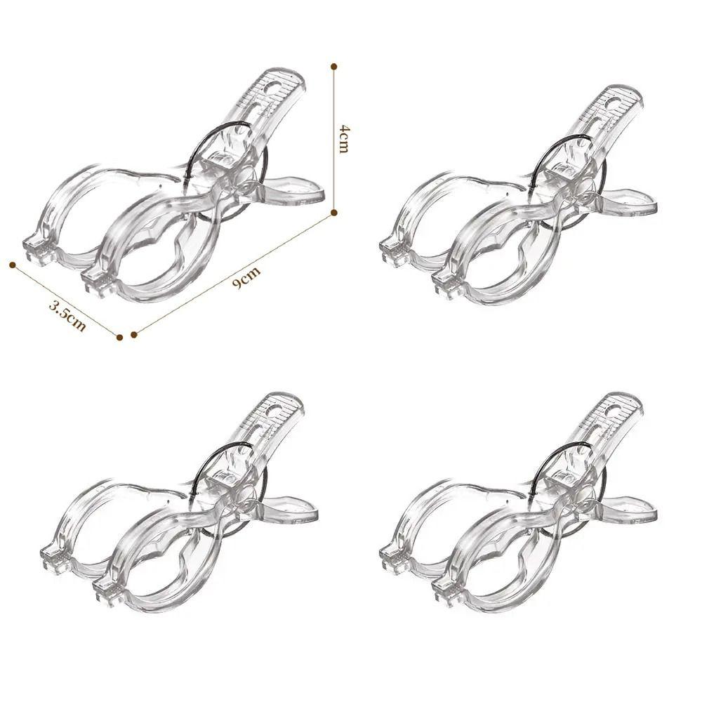 4Pcs Plastic Quilt Clothes Clip Large Drying Clothes Pegs Transparent Clothespin Socks S белый