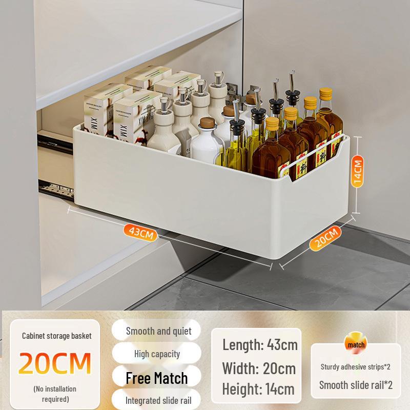 Under-Sink Pull-Out Kitchen Storage Rack and Spice Organizer