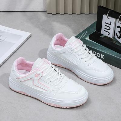 Women's Board Shoes 2025 New Female Students Leisure Sports Versatile Flat Bottom Low-top Women's Shoes White Shoes