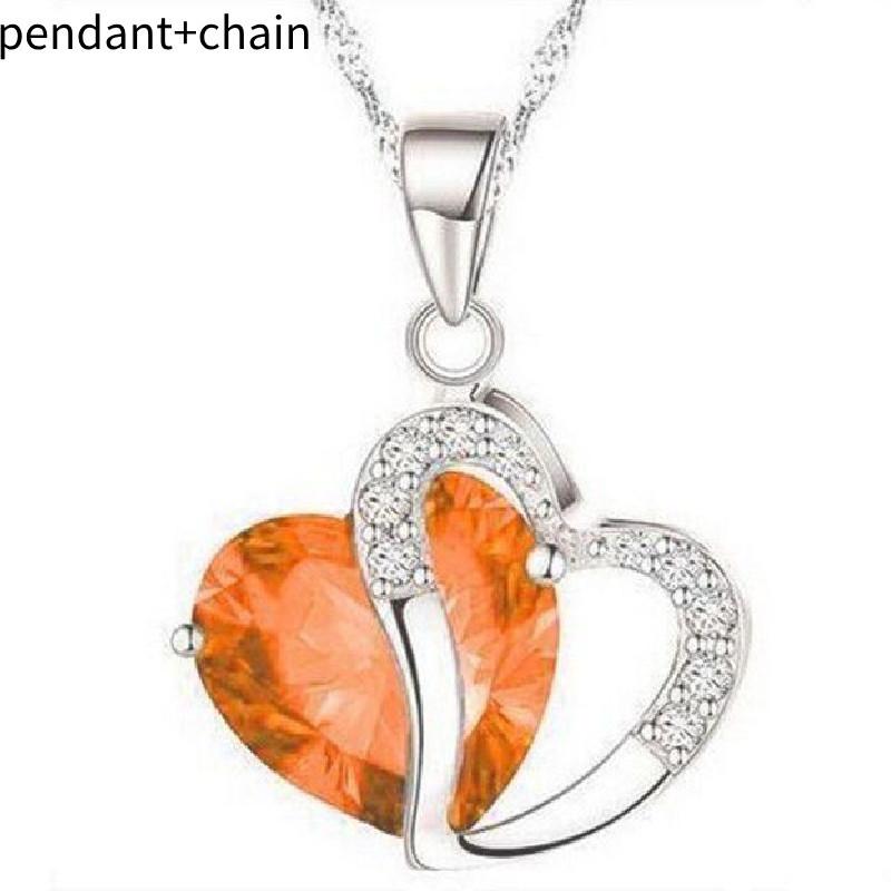 Korean Style Heart-shaped Zircon Crystal Necklace Collarbone Chain For Women Employee Benefits Wedding Travel Souvenir K132