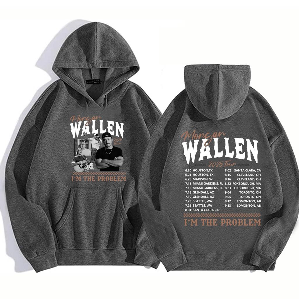 Morgan Wallen Country Music Hoodies Morgan I'm The Problem Tour 2025 Hoodie Harajuku Pullover Tops Man Woman Sweatshirt Gift