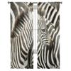 Wild Animal Zebra Chiffon Sheer Curtains for Living Room Bedroom Home Decoration Window Voile Tulle Curtain Drapes