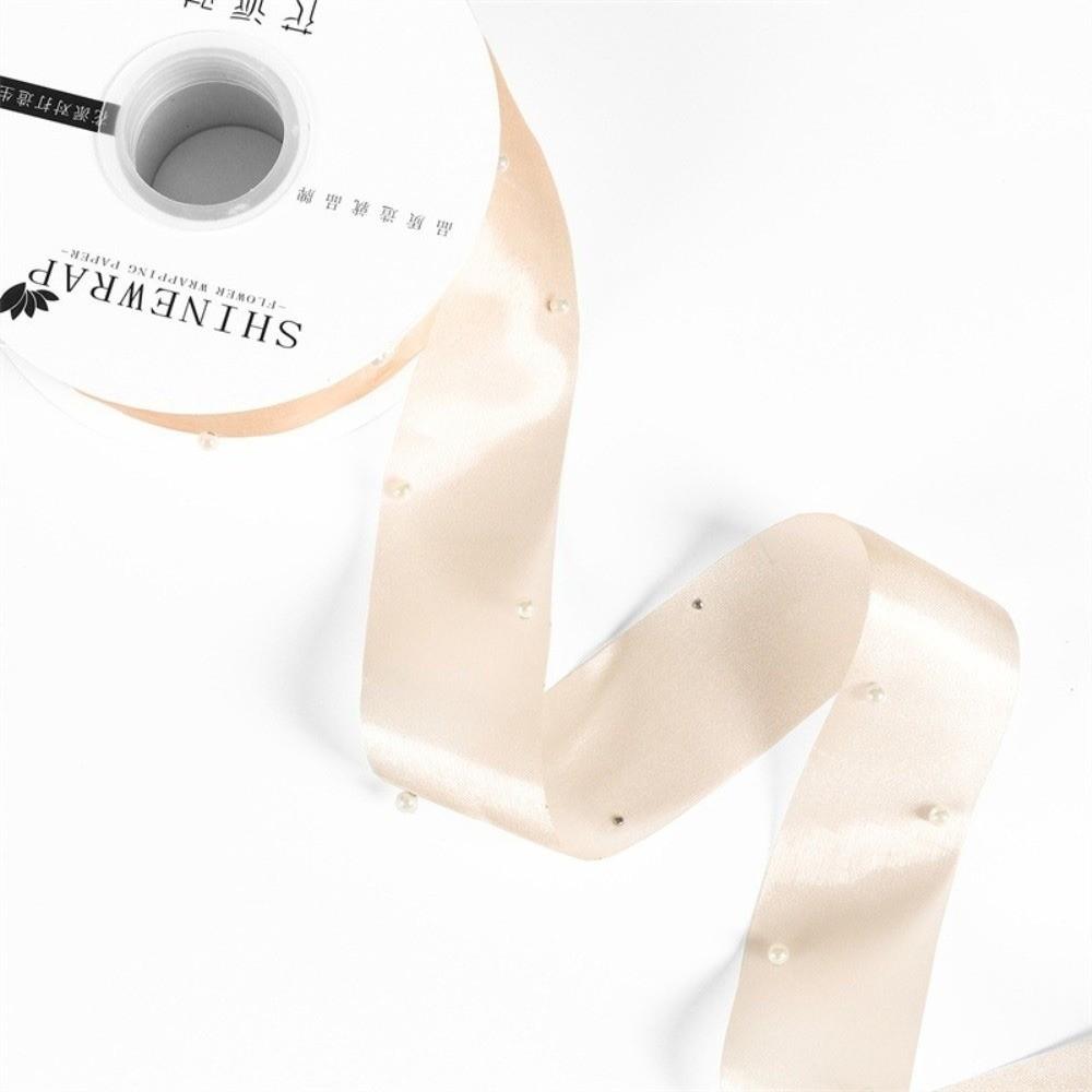 1 Roll Wrapping Ribbon Pearl Satin Fabric Ribbon Decorative Satin Ribbon Wedding Decoration