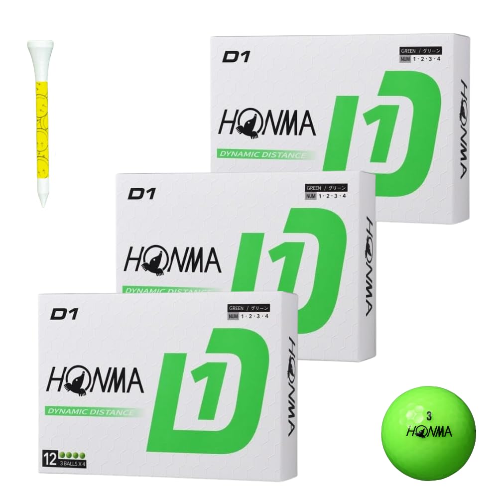 

Honma Golf D1 Golf 2024 BT2401 Дальнобойный Драйвер Довольно Мягкий 36 Включает Цветные Ти с Принтом Мячи, Модель, Зеленый, Тип, Дальность Отличная, Вращение Низкое,
