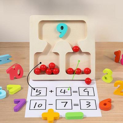 Montessori Wooden Number Learning Aids for Addition & Subtraction – Educational Tool for Children's Logical Thinking & Arithmetic Skills.