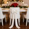 Chair Sash Bow Reusable Chair Back Velvet Bow Universal Wedding Events Banquet Anniversary Bridal Banquet Party Dining Chair Cover Decoration