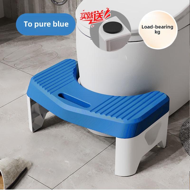 

Эргономичная подставка для ног для унитаза для взрослых и детей, нескользящий табурет для ванной комнаты для улучшения осанки и облегчения дефекации Toilet stool синий