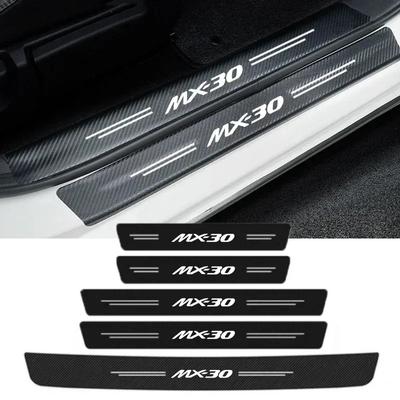 Car Door Threshold Protective Stickers Rear Trunk Anti Scratch Decal for Mazda MX-30 MX30 Auto Sill Bumper Strip Decoration