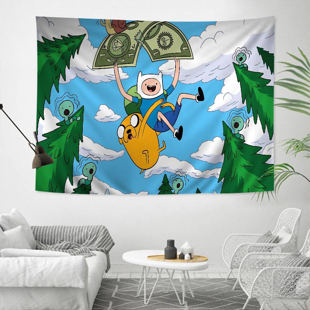 AAdventures Cartoon Time Anime Printed Large Wall Tapestry Cheap Hippie Wall Hanging Bohemian Tapestries Mandala INS Home Decor