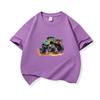 Kids Cotton T Shirt Bold Multicolor Offroad SUV Print Crew Neck Short Sleeve Tee Casual Boys Girls Summer Tops