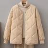 2024 Autumn & Winter Women's Hong Kong Style Short Down Jacket - Diamond Pattern, Lightweight & Loose Fit