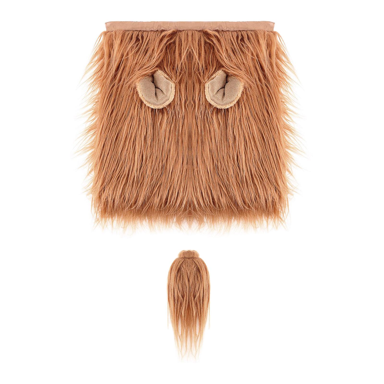 

Dog wigs medium and large dog accessories pet dog wigs (With tail ) коричневый