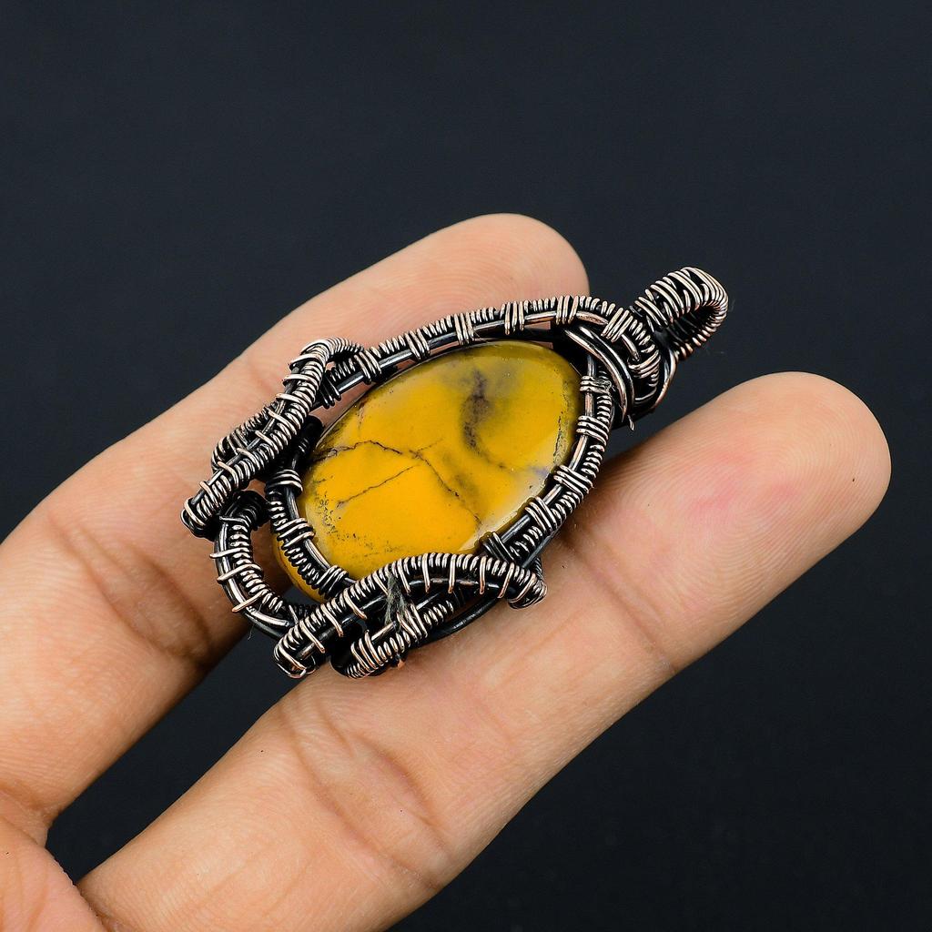 Mookaite Pendant, 999 Copper Wire Wrapped Pendant Handmade Gemstone Jewelry, Gifts For Wife Brand New Pendant