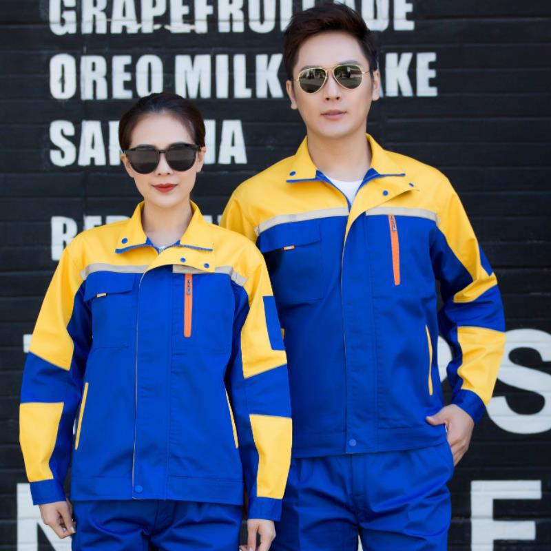 Herr Långärmad Polyester Bomull Arbetsklädesset – Vår/Höst Arbetsskyddsdräkt för Svetsning & Mekaniska Uppgifter