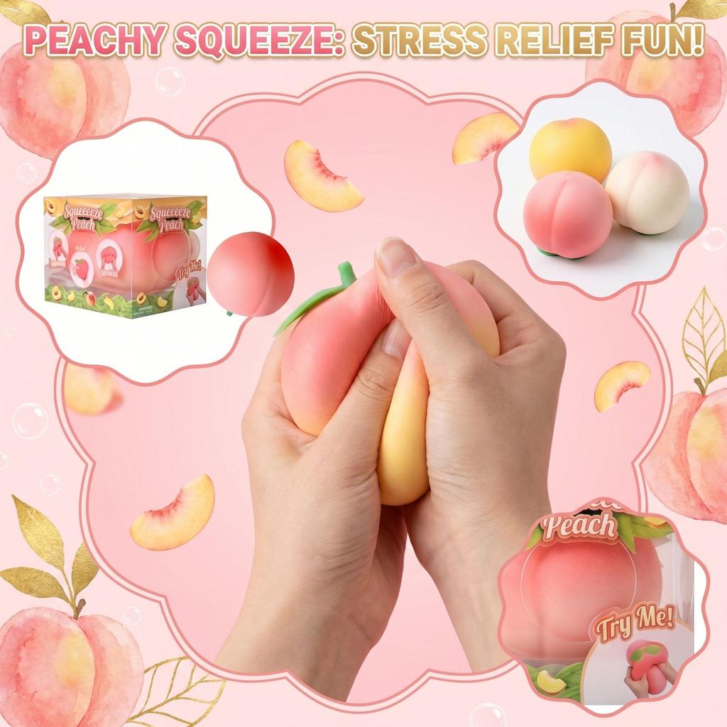 Decompression Simulation Peach Venting Tool Big Peach Pinch Music Q Soft Slow Decompression And Stress Relief Toy.