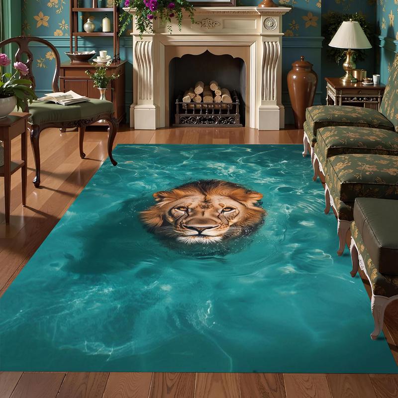 

Wild Animal Swimming Area Rug Collection Non Slip Wear Resistant Soft Washable Entryway Floor Mat for Living Room Bedroom Decor 40X60cm