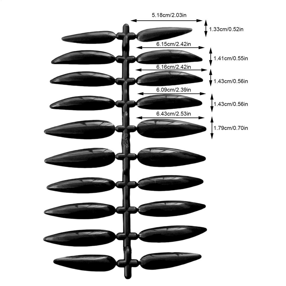 Halloween Press On Nails Full Cover False Nails Long 10 Pieces Gothic Fingernail Decoration for Masquerade Stage Performance