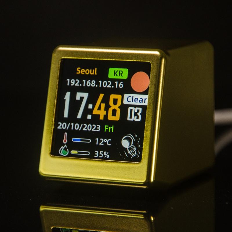 Ultra-portables Smart-WLAN-Wetterstations-Display Wetter Temperatur Luftfeuchtigkeit Uhrzeit Wecker Schreibtischdekoration