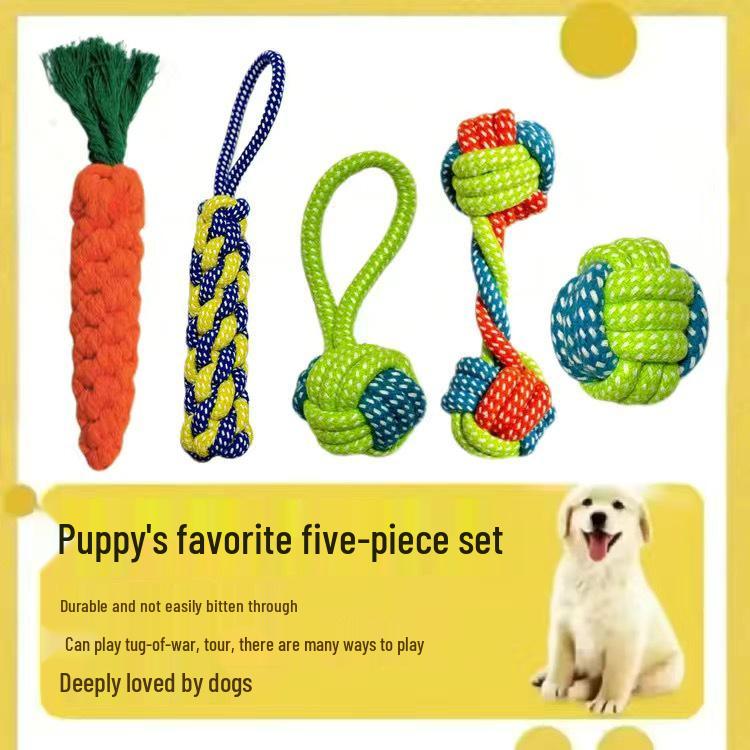 Durable Cotton Rope & Frisbee Toy Set for Small to Medium Dogs