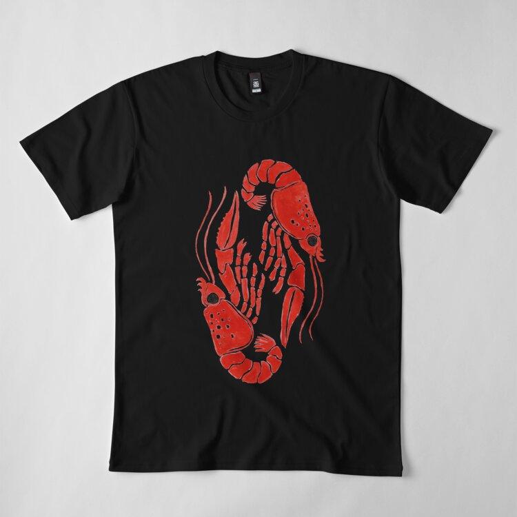 Cheap Men Premium Cotton Harajuku TShirt Lobsters Print Tees Funny