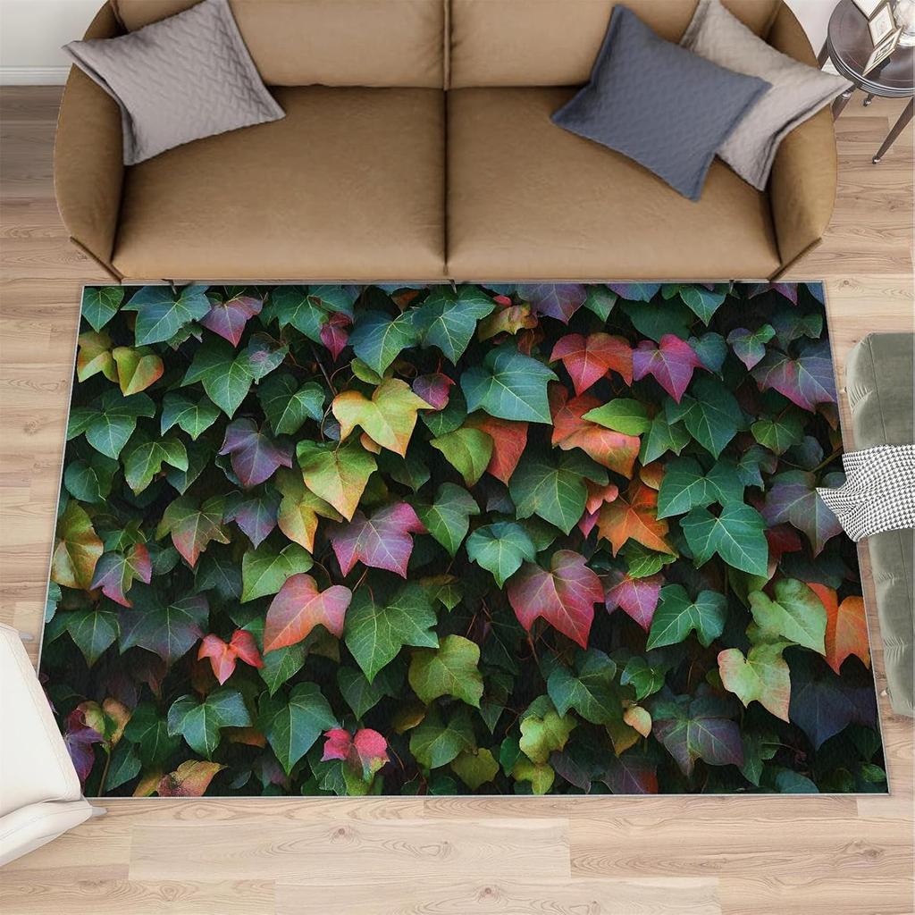 Tropical Flower Living Room Rug Bohemian Home Decor Carpet Absorbent Non-Slip Indoor Outdoor Decor Mat for Bedroom Hallway