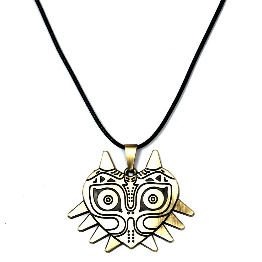 The Legend of Zelda Cord Necklace for Men Women Majoras Mask Pendant Choker Necklaces Cosplay Vintage Collection Decoration Gift