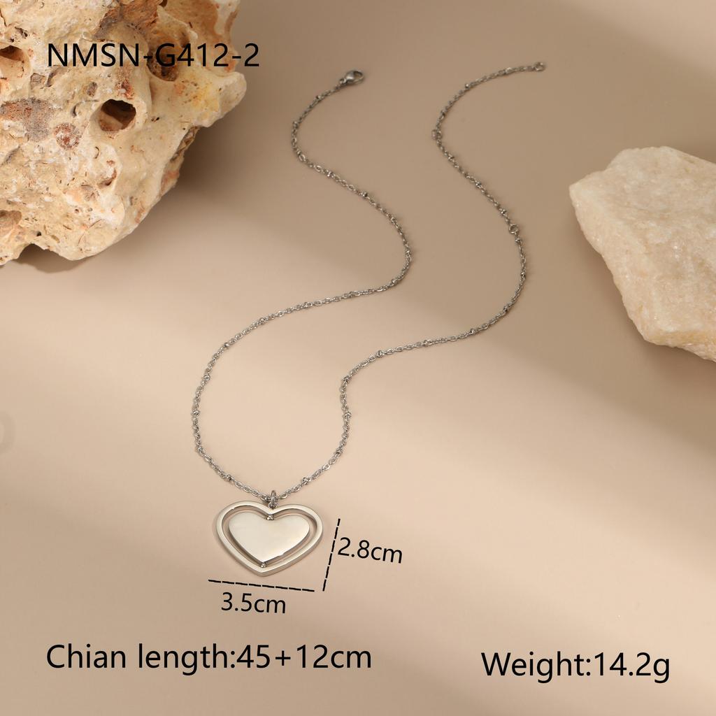 GEMCHIC Women's 18K Gold Plated Stainless Steel Rotating Heart Pendant Necklace