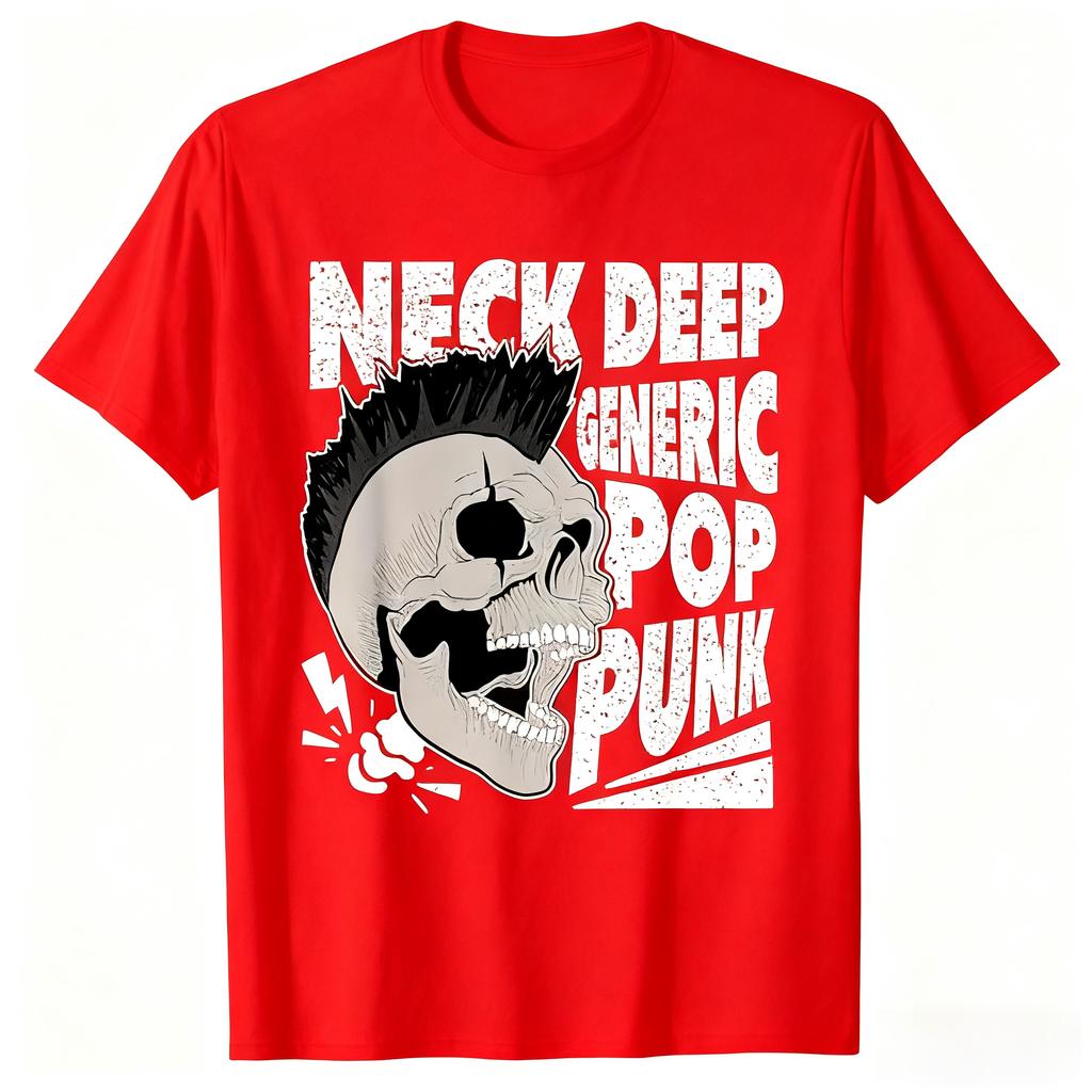 Pánské luxusní bavlněné tričko s krátkým rukávem s grafickým potiskem Punk Rock Léto Unisex Pánské a dámské ležérní volné trendy oblečení