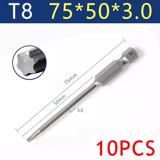 8/10 шт. Шестигранный хвостовик Torx для отвертки 75 мм Plum Магнитные биты Torx для отвертки T8 T10 T15 T20 T25 T27 T30 T40