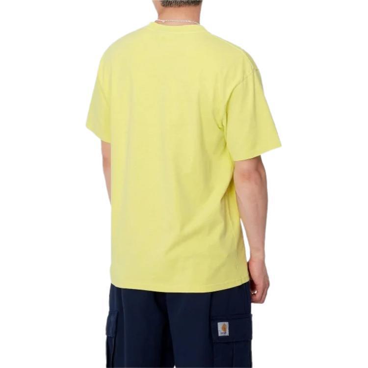 Carhartt WIP Solid Color Crew Neck Short Sleeve T-Shirt Men Tops Yellow I033622-29T-GD