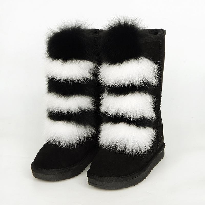 2025 Mao Mao boots children winter thick-soled high-heeled warm-fitting medium tube snow boots boots wear high-top fox hair
