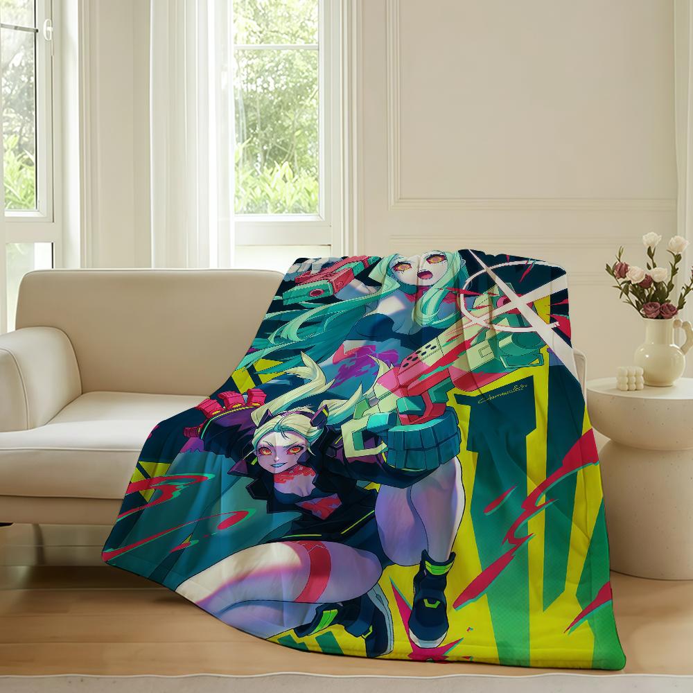 Adventure Anime C-cyberPunkS Blanket For Sofa Office Bed Plane Travel Sleep Read Relax Camping Soft And Warm