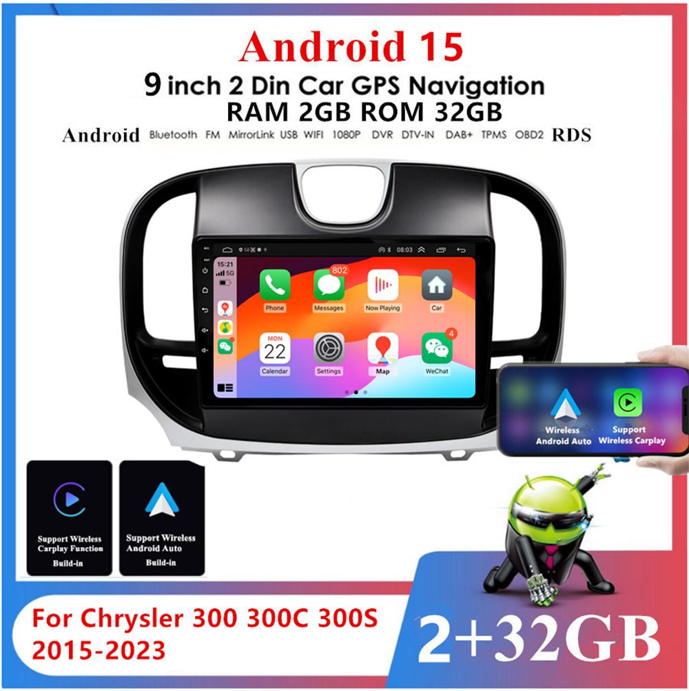 9'' Car Head Unit GPS Navigation Android For Chrysler 300 300C 300S 2015 - 2023