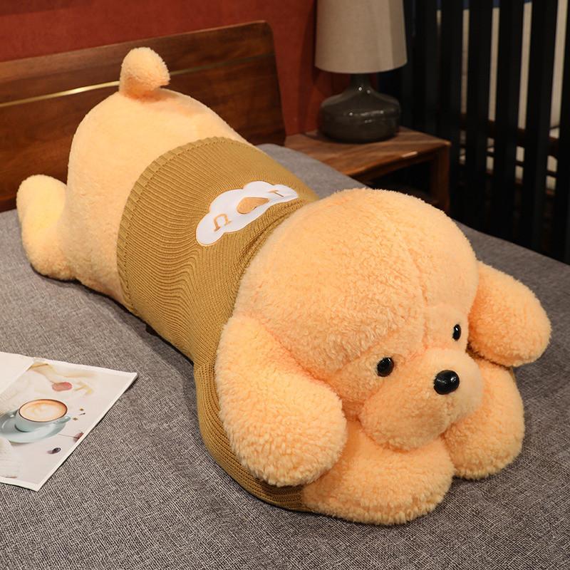 Wear Lying Sweater Dog Plush Toy Stuffed Animal Doll Decorations Kids Gifts