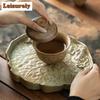 Blue And White Entwined Lotus Travel Tea Set Designer Dunhuang Frescoes Set Of Cups Portable Camping Ceramic Kung Fu Teaset Gift
