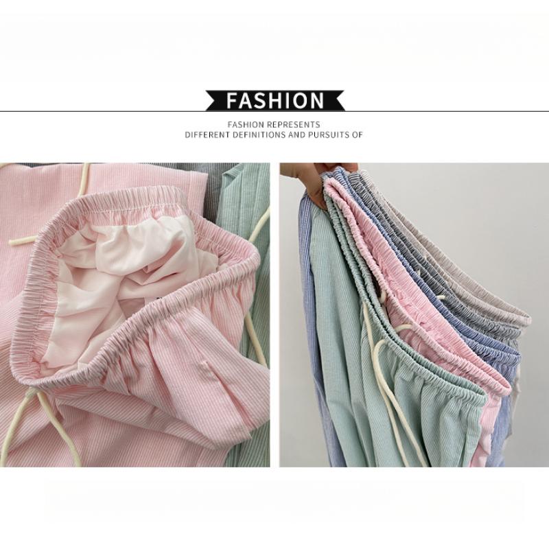 GMXIA Women's Fashion Casual Solid Color Print High Waist Pants & Capris