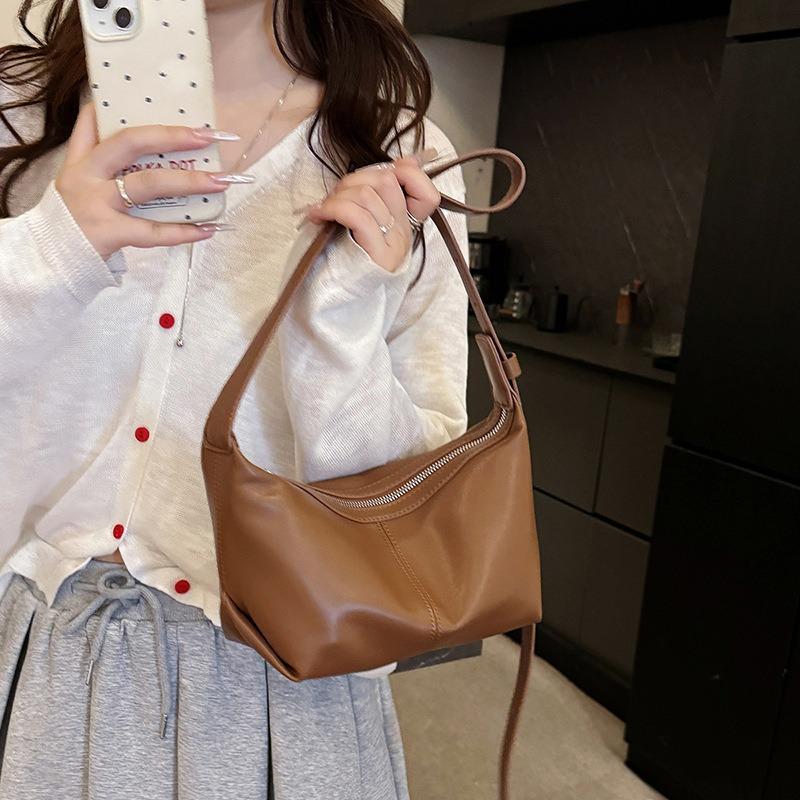 Large capacity new dumpling bag fashionable retro casual shoulder messenger bag simple underarm bag