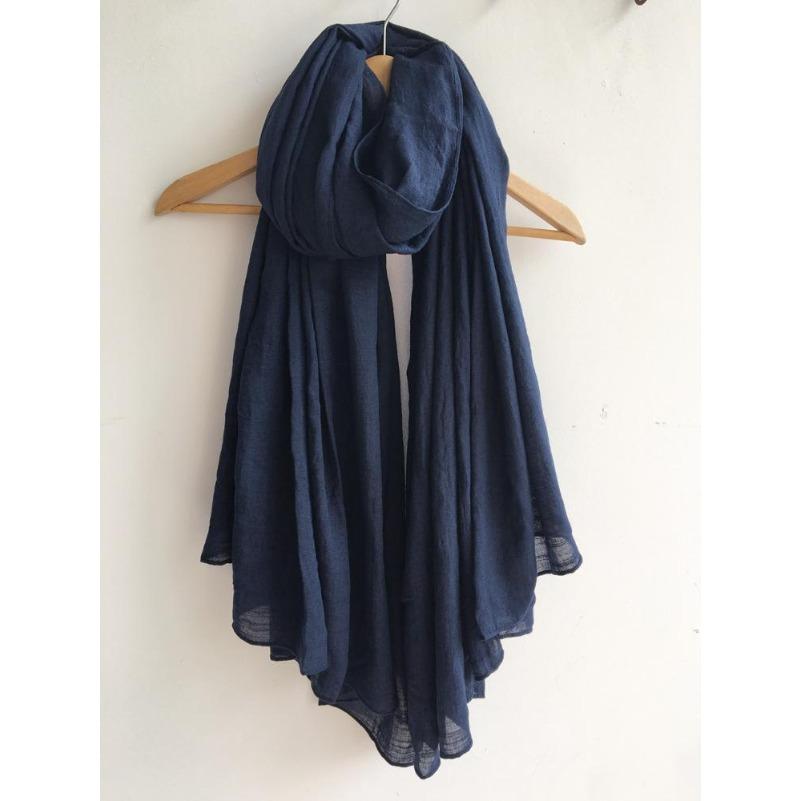 

Autumn and Winter Cotton Blend Solid Scarfs For Ladies 75*190 Cotton Hijab Scarf
