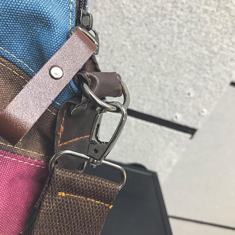 2021 Trendy European & American Rainbow Stripe Women's Canvas Bag