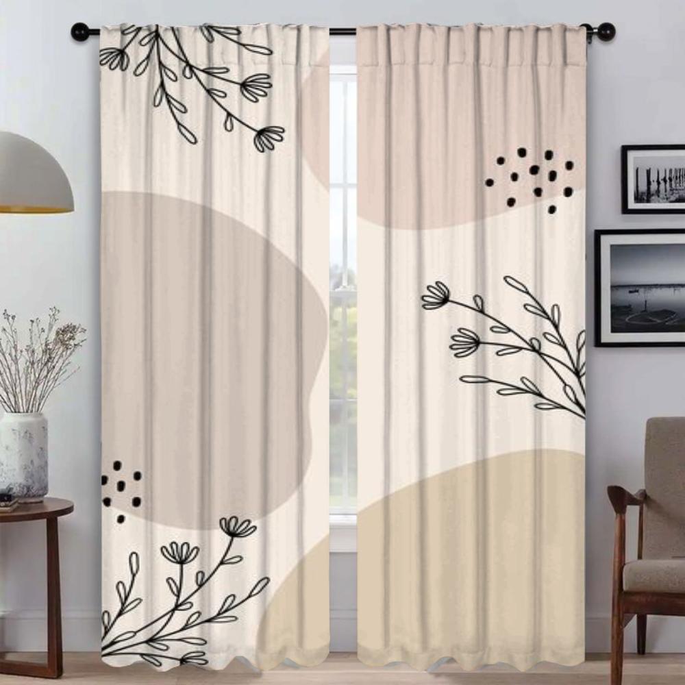 Concise Style Plants Partition Blackout Curtains for Living Room Curtain Tulle for Bedroom Shades Kitchen Curtains 2 Pieces Home