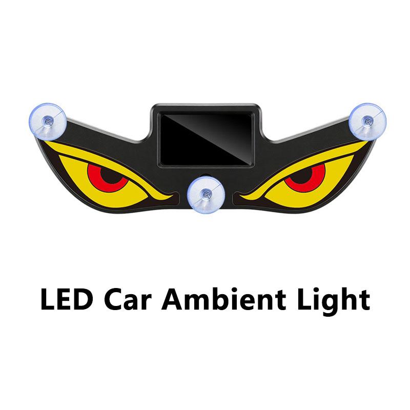 Car Devil Eye Solar Wireless Decorative Light LED Warning Light Triangle Window Rear Window Car Fun Atmosphere Light