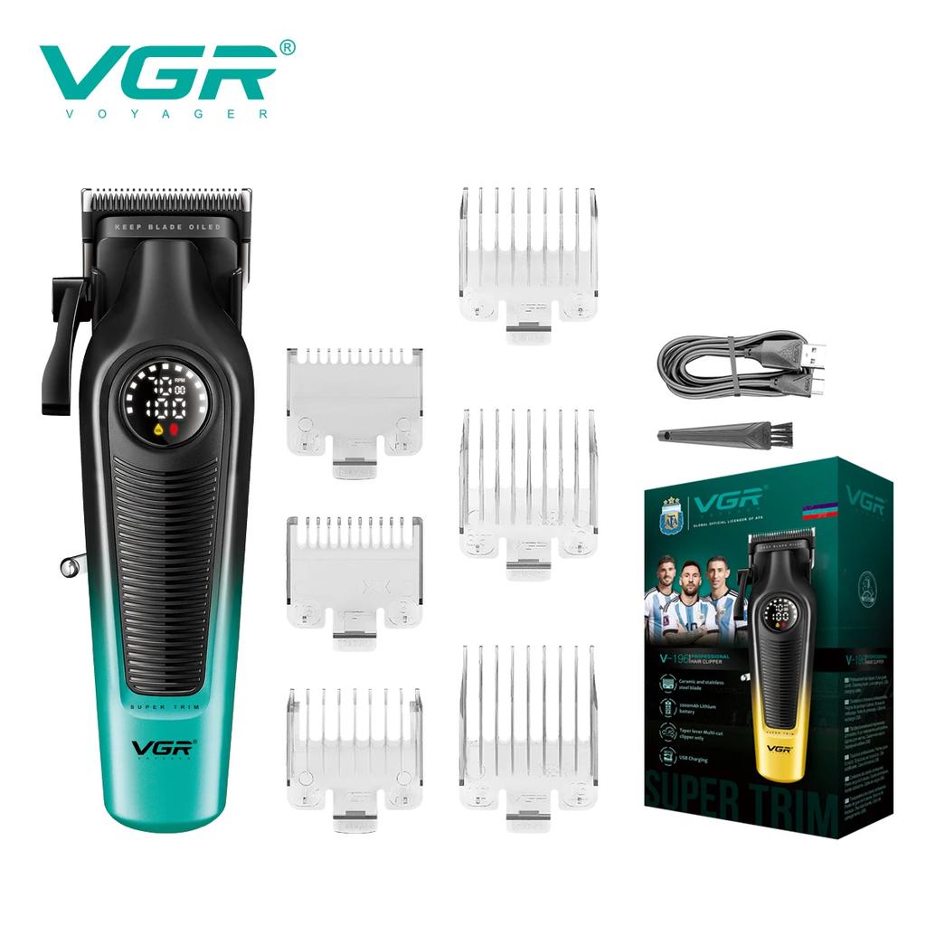 Original VGR V-196 Gradient Metal Body Hair Trimmer Men's Electric Hair Clipper LED Intelligent Digital Display Home Carving Pusher Home Hair Trimming