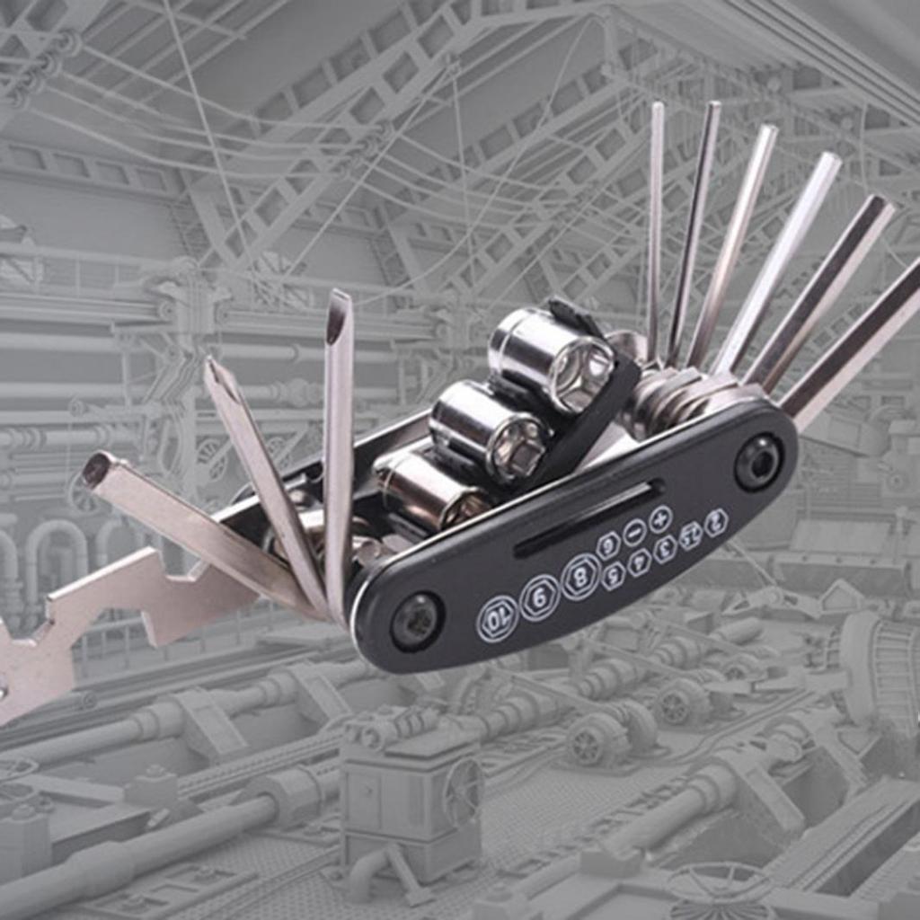 16in1 Bicycle Mountain Bike Repair Tool Kit Hex Spoke Wrench Screwdriver Set Sports