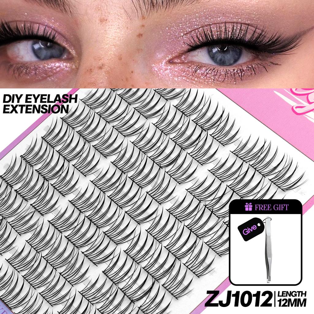 DIY-Cluster, falsche Wimpern, Cluster, Verlängerungen, einzelne Wimpern, Cluster, natürliche segmentierte Wimpernbündel