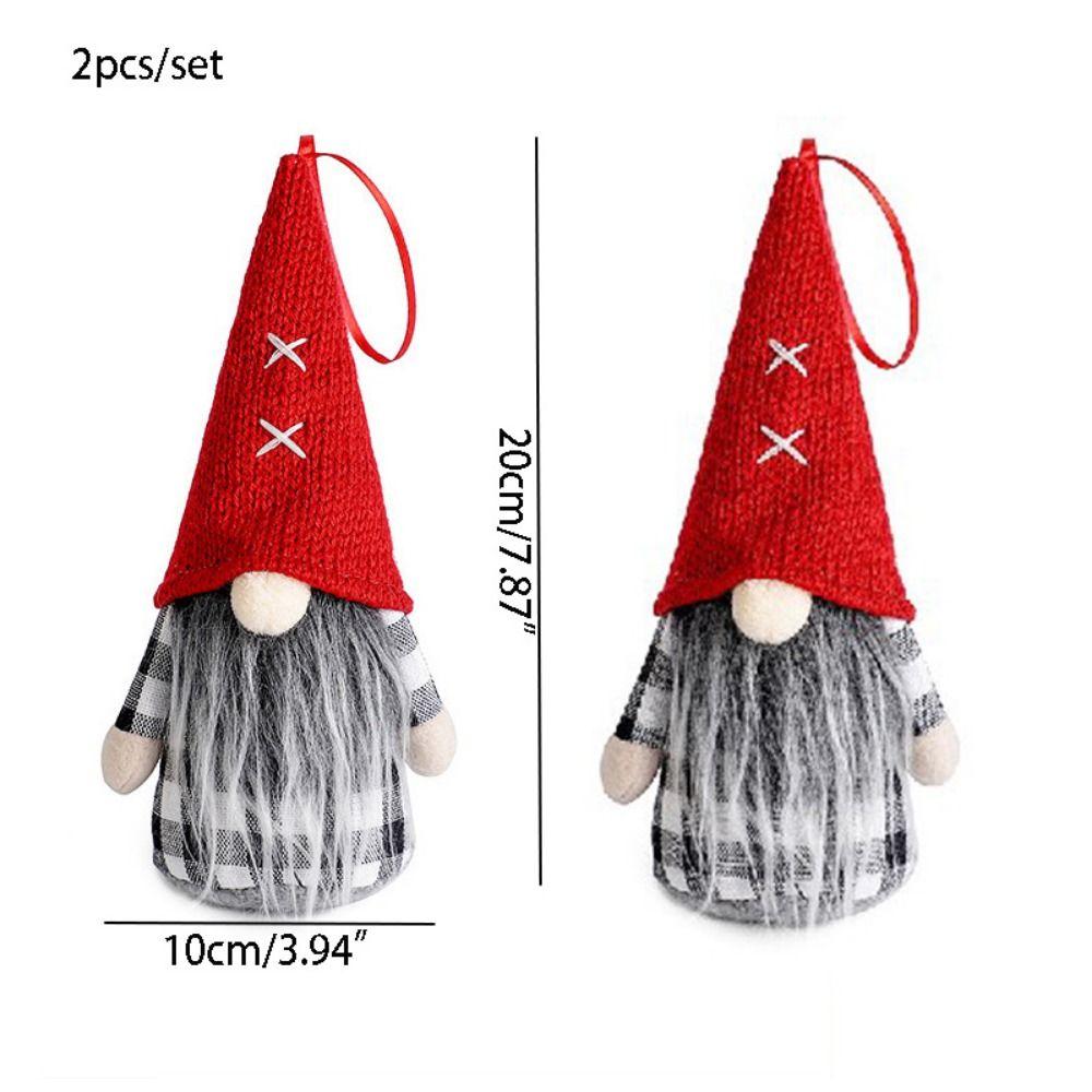 2 Pcs DIY Plush Gnomes Small Gnomes Figurine Nordic Christmas Faceless Rudolph  Xmas Decor