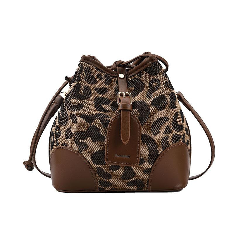 

Zebra Leopard Print Pattern Small Shoulder Bags Women Drawstring Bucket Bag Female Pu Leather Crossbody Chain Bag Sac Femme