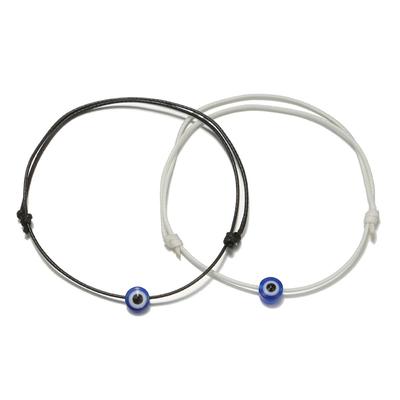 1Pair   Retro Color Rope Devil'S Eye Hand Rope Hand-Woven Bracelets Couple Friends Bracelet