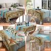 Summer Beach Shell Starfish Rectangle Tablecloth for Table Decor Blue Ocean Theme Kitchen Dining Table Cloth Holiday Party Decor